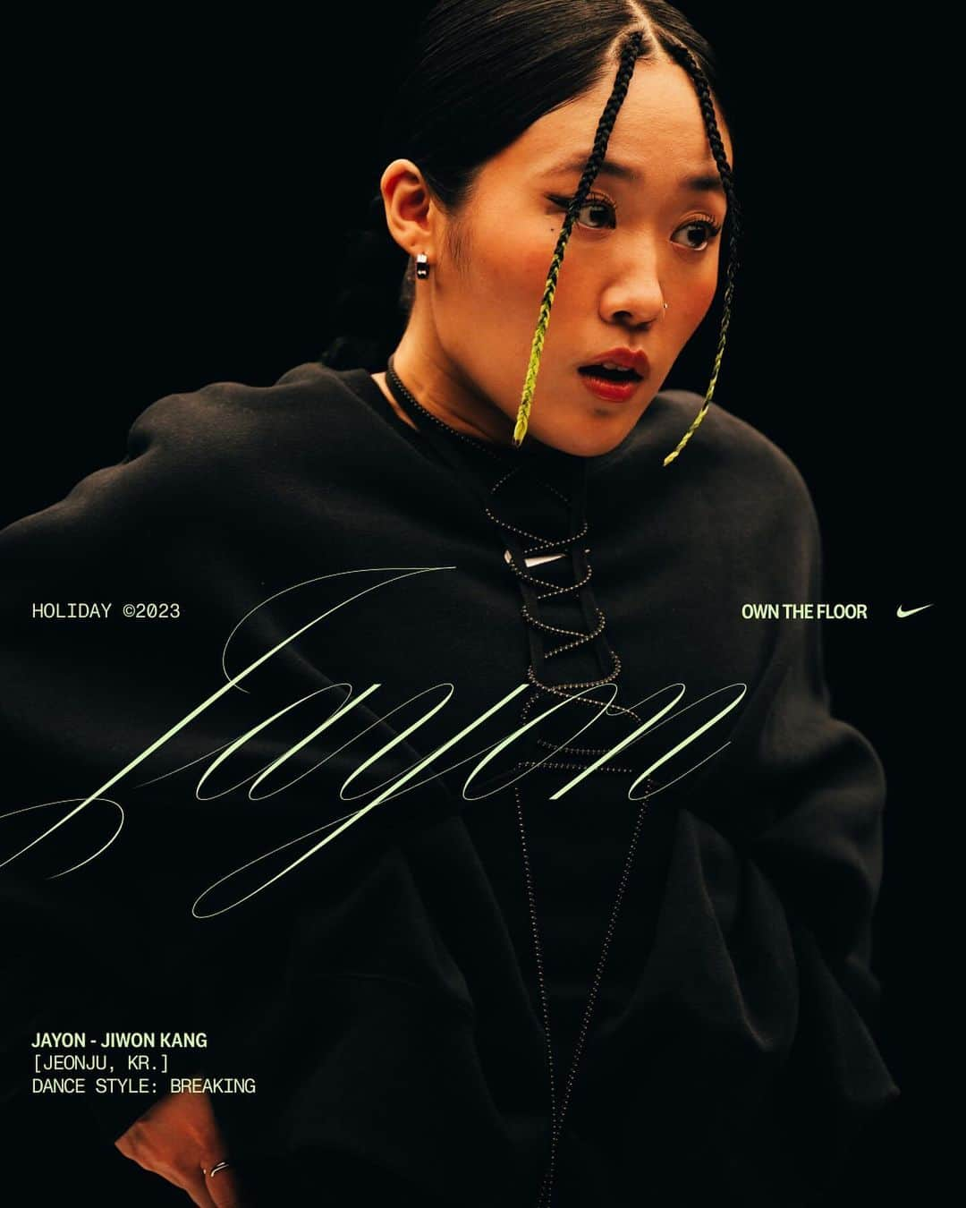 Nike Womenさんのインスタグラム写真 - (Nike WomenInstagram)「For @bgirljayon, breaking is about expressing her true self. “I think for me, what’s most important about self-expression is understanding my personality,” she says. And a good tip for dancers? “Never try to be perfect. We can always change. Just try to get better.”」12月1日 11時00分 - nikewomen