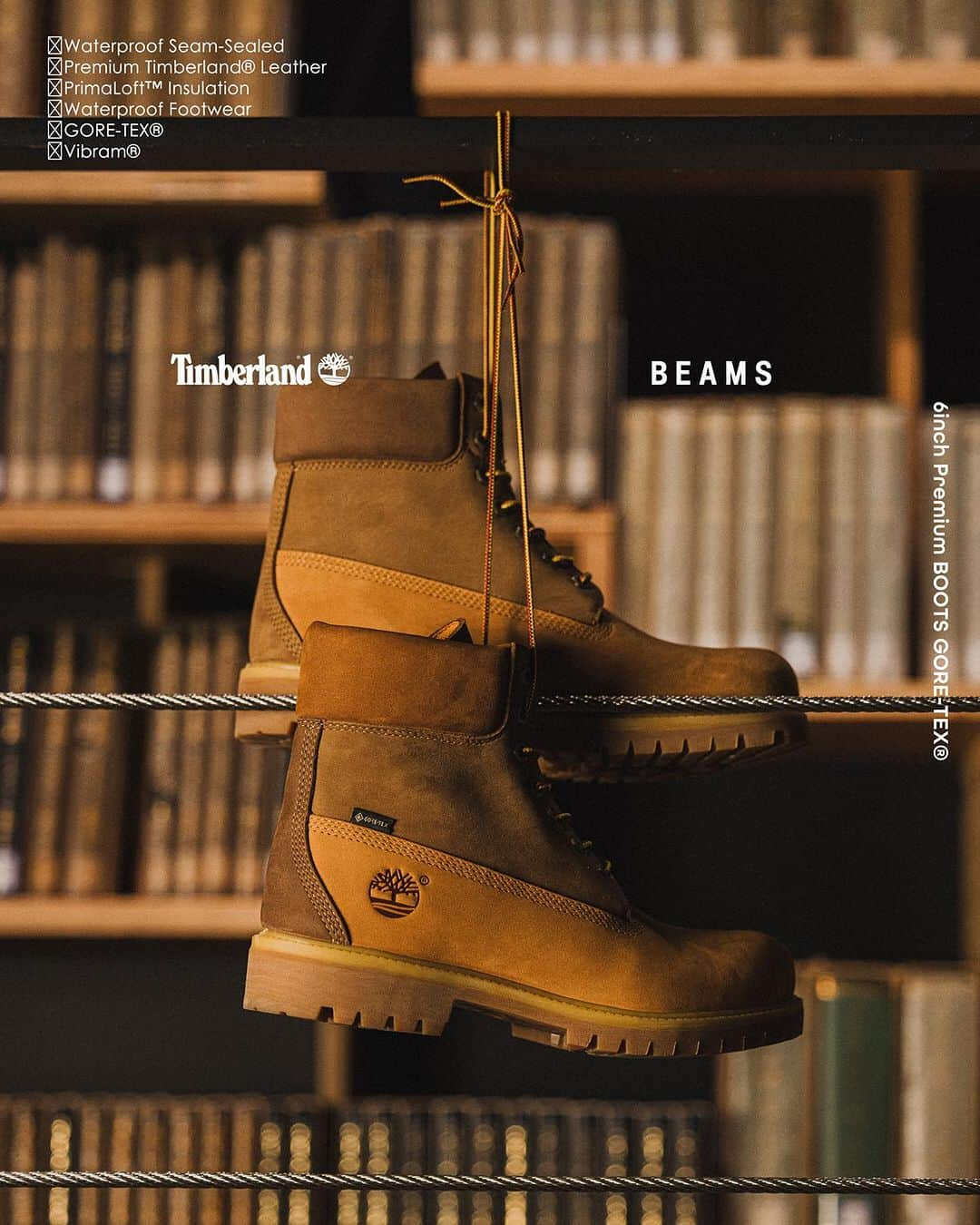 BEAMS MENさんのインスタグラム写真 - (BEAMS MENInstagram)「… Timberland × BEAMS 『6 inch Premium Boots Vibram GORE-TEX®︎』 12/9(Sat.) Release  〈Timberland〉のアイコンであり、誕生から50年を迎えた『6インチブーツ』を別注仕様にアップデートしました。 アニバーサリーイヤーの師走を彩る本アイテムは、アッパーに〈BEAMS〉らしいクレイジーなカラーリングのヌバックを採用。象徴的なウィートカラーをベースにトーンを合わせたクレイジーパターンの配色は、ブランドのオリジナルに敬意を払いつつ、上品かつ柔らかな表情に。また『ビブラムソール』や『GORE-TEX®︎』を搭載するなど、タウンからアウトドアまで、機能面でも一層の活躍を期待できる一足となりました。 インソールとストラップにあしらわれた両社のブランドロゴも、別注の特別感を演出しています。  【販売店舗】 ビームス 原宿 全国の〈BEAMS〉レーベル取扱店舗 ※一部店舗を除く ビームス公式オンラインショップ ティンバーランド ブティック トウキョウ(12/15より)  . Locatin_ @kadokawa_culture_museum  Styling & Direction_ @kondotomomichi Director of photography_ @yuukioono  Drone operator_ @dadakoro  Hair styling_ @tatsuyasuzuki_ . @timberland @timberland_jpn @beams_official @beams_mens_casual #timberland #beams」12月1日 11時05分 - beams_mens_casual