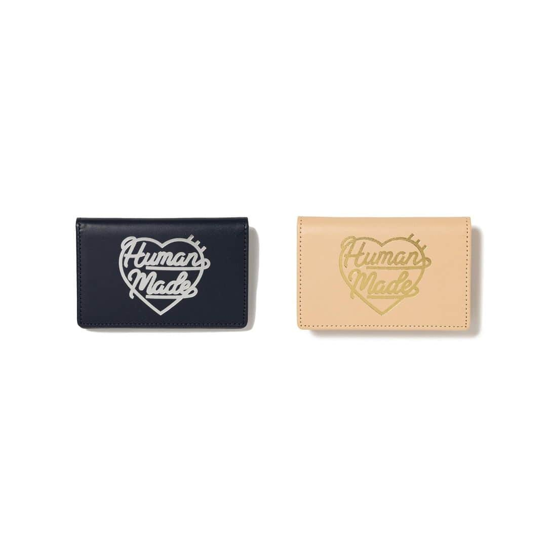 HUMAN MADEのインスタグラム：「“LEATHER CARD CASE “will be available at 2nd December 11:00am (JST) at Human Made stores mentioned below.  12月2日AM11時より、”LEATHER CARD CASE”が HUMAN MADE のオンラインストア並びに下記の直営店舗にて発売となります。  [取り扱い直営店舗 - Available at these Human Made stores] ■ HUMAN MADE ONLINE STORE ■ HUMAN MADE OFFLINE STORE ■ HUMAN MADE HARAJUKU ■ HUMAN MADE SHIBUYA PARCO ■ HUMAN MADE 1928 ■ HUMAN MADE SHINSAIBASHI PARCO ■ HUMAN MADE SAPPORO  *在庫状況は各店舗までお問い合わせください。 *Please contact each store for stock status.  カウレザー製のカードケース。箔押しで刻印されたHUMAN MADEのハートグラフィックが特徴です。  Card case in cow leather with a foil-stamped Human Made heart graphic on the front.」