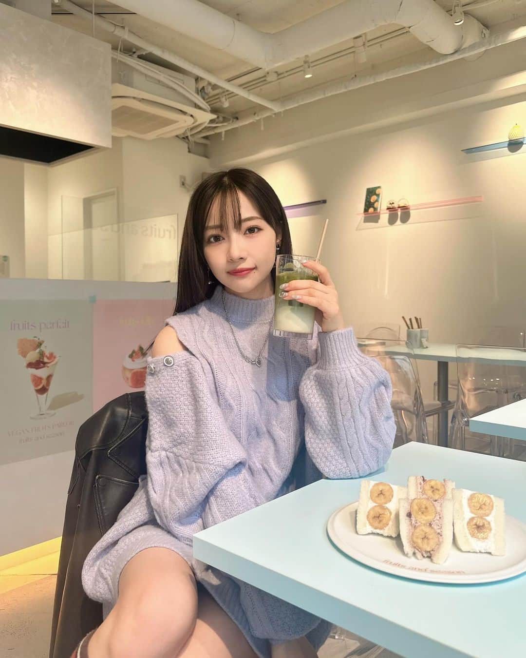 村瀬紗英さんのインスタグラム写真 - (村瀬紗英Instagram)「#dailylook  🙈🍌🧁💜 12月おじゃまします(:  👗▶︎ @andgeebee_official」12月1日 20時58分 - saepiiii.m