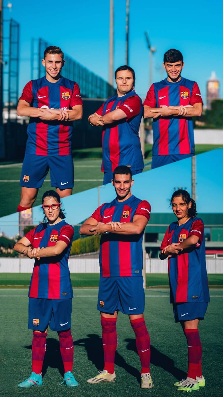 のインスタグラム：「🤝 Celebrate that inclusion is in our hands >>>   Celebrar que la inclusió és a les nostres mans >>> Celebrar que la inclusión está en nuestras manos >>> @allianz_es 🤝 @fcbgenuine | #4all #Celebration4all」
