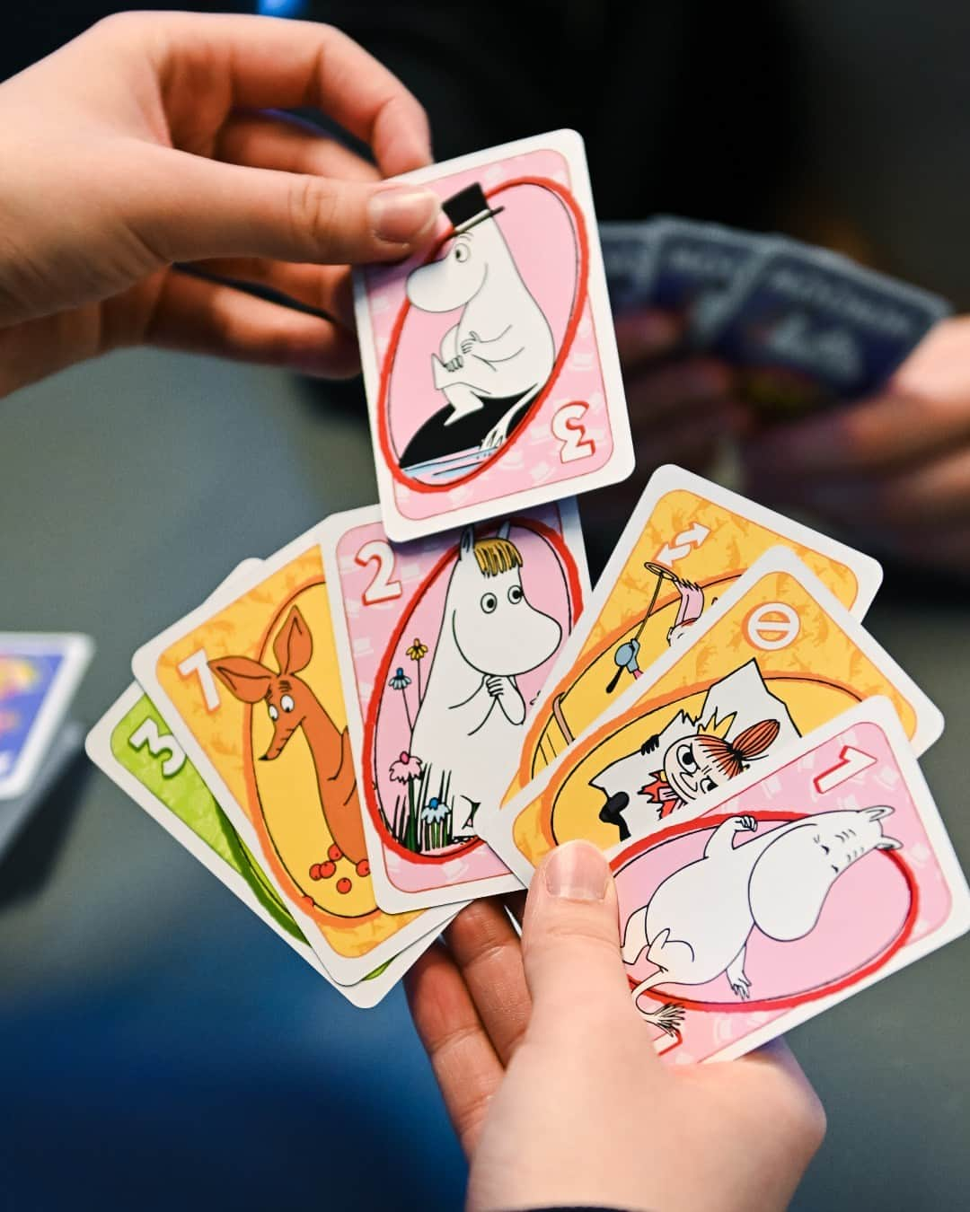 ムーミンのインスタグラム：「Moomin UNO cards - Two classics joining forces! 💥👾  The super-popular family card game UNO features the beloved Moomin characters! ❤️ The aim of the game is to get rid of the cards first by matching numbers and colours, with the added twist of a surprise Moominous rule. 🤫   Want to win a pack of Moomin UNO cards? 🤩 Tag a friend, or tell us in the comments who you'd challenge for a card game. By commenting, you are in the draw to win. 🏆  Winners will be contacted on 7.12.2023.  Terms: http://moomin.in/terms-moomin  #moomin #moominofficial #unocards @toyrockoy @uno」