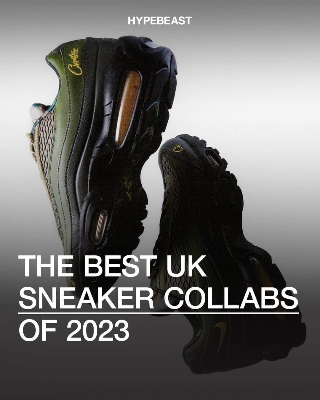 HYPEBEASTのインスタグラム：「@hypebeastuk: The United Kingdom has served up several unforgettable fashion moments that took over our screens this year, including a plethora of sneaker collaborations with local brands, creatives, and designers.⁠ ⁠ While big hitters like @ugg and @crocs linked up with British brands, the likes of @kikokostadinov, @houseoferrors, and @ranra_studio all made sure their collabs were executed with excellence – while @clint419’s @crtz.rtw stole the show with the brand’s first @nike collaboration.⁠ ⁠ Take a look at our top 10 best UK sneaker collaborations of 2023, and let us know what we missed below.⁠ ⁠ 1. Corteiz x Nike Air Max 95 “Gutta Green”⁠ 2. Martine Rose x Nike Shox Mule MR4⁠ 3. LORENZ.OG x Salomon ACS+ OG “Dusk”⁠ 4. Wales Bonner x adidas “Silver”⁠ 5. RANRA x Salomon Cross Pro “Better”⁠ 6. Clarks x Stüssy Wallabee Boot⁠ 7. UGG x Palace Short Boot⁠ 8. Kiko Kostadinov’s ASICS NOVALIS Line⁠ 9. HOUSE OF ERRORS x ALIVEFORM “TOPO-01”⁠ 10 Aries x Crocs Hiker Xscape Clog⁠ ⁠ Find out more about each collaboration at the link in bio. ⁠」