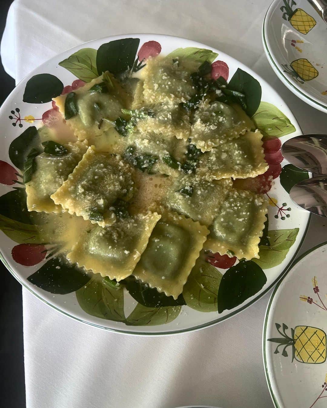梨花 のインスタグラム：「. この旅では美味しい食べものに恵まれました😋This ravioli is number one！ in Santa Monica」