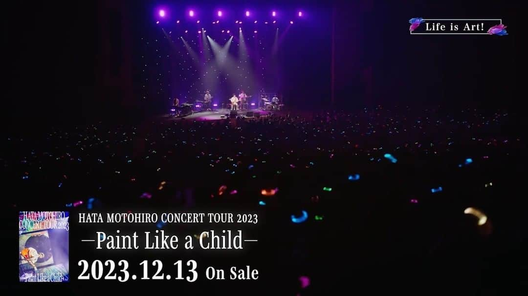 秦基博のインスタグラム：「Digest movie 後編 が公開!!  12月13日発売 秦 基博「HATA MOTOHIRO CONCERT TOUR 2023 ―Paint Like a Child―」 Digest movie 後編 が公開されました！！  各オリジナル特典など盛りだくさんでお届け✨  ご予約はお早めに！！ https://MotohiroHata.lnk.to/tour2023  #秦基博 ＃hata_PLC」