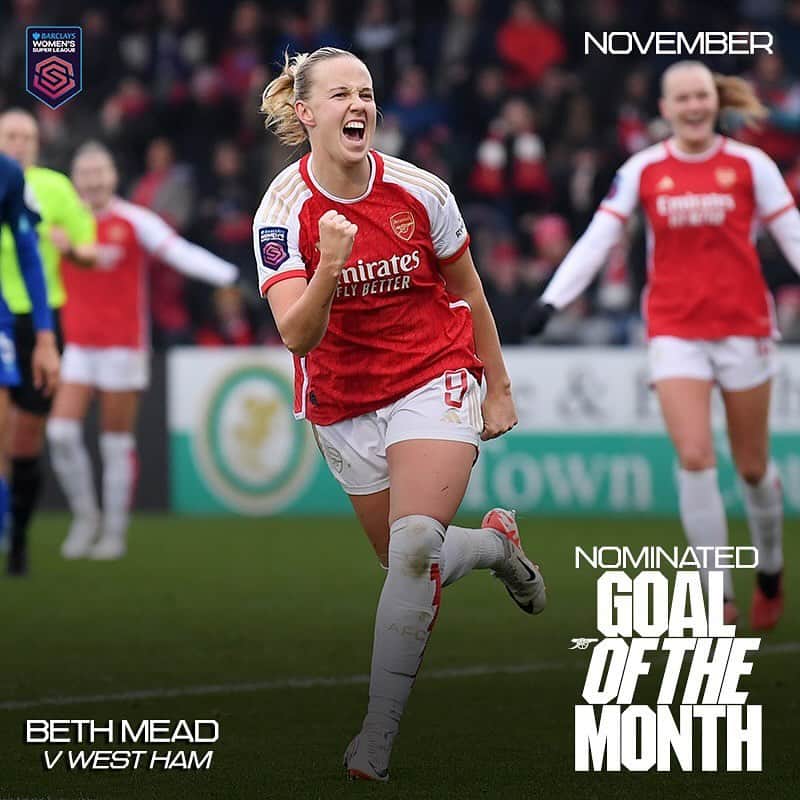 Arsenal Ladiesのインスタグラム：「🌟 Beth Mead and Caitlin Foord have both been nominated for @barclayswsl Goal of the Month!  🗳️ Cast your vote via our stories」