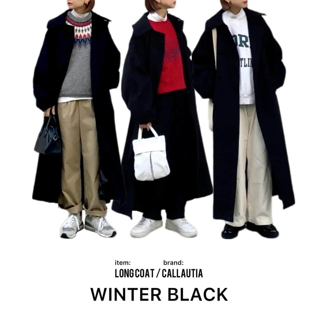 rainbowkwok2のインスタグラム：「.  襟元がすっきりのロングコート🧥  モノトーンでまとめたり 大人っぽいカジュアルコーデにしたり🧣  coat @callautia_official  . . . #code #outfit #ootd . . . 詳しくは#wear で見てね♥︎ wear account → sizu0618 . . . #pr#コーディネート#Locari#着回し#着回しコーデ #着回しアイテム#トレンドコーデ#大人カジュアル#カジュアルコーデ#コーデ#zozotown#2023fw#callautia#秋冬コーデ#秋コーデ」