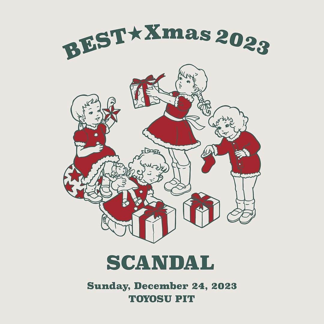 SCANDALのインスタグラム：「12/24(日)に豊洲ピットで行われる SCANDAL「BEST★Xmas 2023」のメインビジュアルが公開！  明日12/2(土)の10:00〜チケット一般先行もスタート。  クリスマスはSCANDALと一緒に 年に一度の大忘年会を楽しみましょう！  #ベスクリ2023 #SCANDAL」