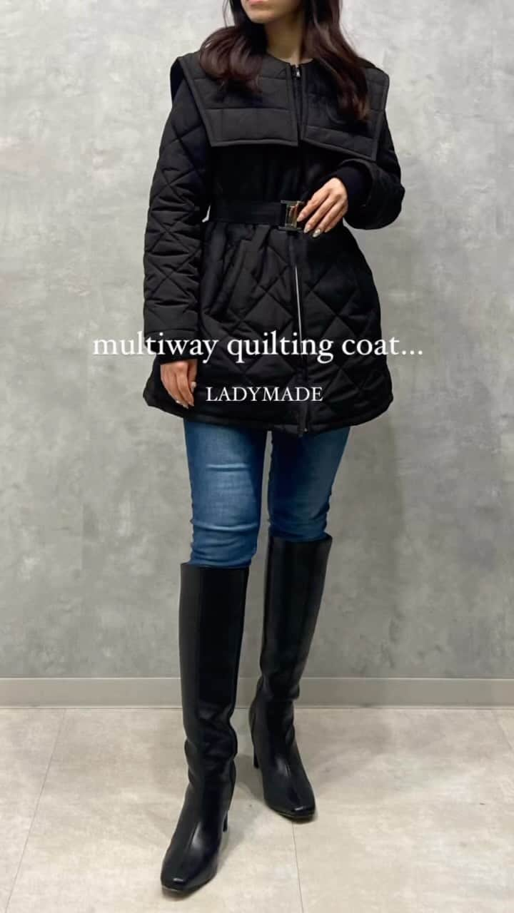 LADYMADEのインスタグラム：「《2023 winter collection》  WEBカタログ公開&PRE ORDERの受付がスタート！  冬の最新LOOKをぜひご覧ください❄️  #マルチウェイカラーキルティングコート color : beige / black size : free price : ¥27,500(tax in)  #LADYMADE #LADYMADE_styling #レディメイド #2023winter #wintercollection #冬アウター #アウター #キルティングコート」