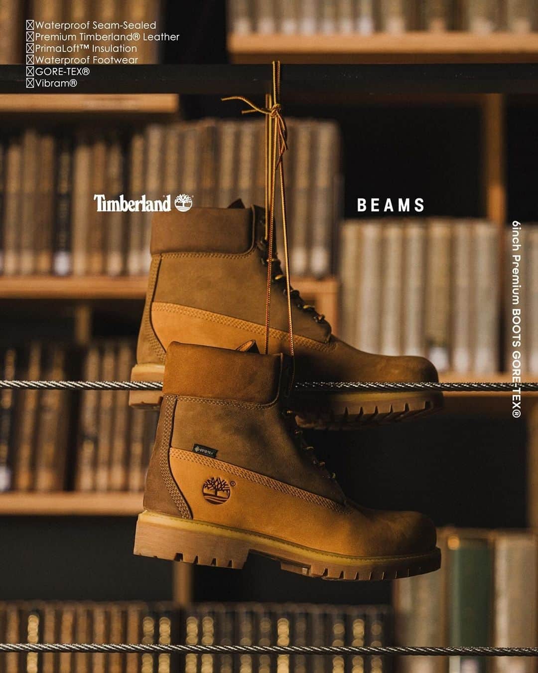 ビームスさんのインスタグラム写真 - (ビームスInstagram)「… Timberland × BEAMS 『6inch Premium Boots Vibram GORE-TEX®︎』 12.9（Sat.）Release!!  @timberland @timberland_jpn @beams_mens_casual  誕生から50年を迎えた〈Timberland（ティンバーランド）〉のアイコン『6インチブーツ』を別注。〈BEAMS〉仕様にアップデートしました。  アニバーサリーイヤーの師走を彩る本アイテムは、アッパーに〈BEAMS〉らしいクレイジーなカラーリングのヌバックを採用。象徴的なウィートカラーをベースにトーンを合わせた配色は、ブランドのオリジナルに敬意を払いつつ、上品かつ柔らかな表情に。  また、『ビブラムソール』や『GORE-TEX®︎』を搭載し、タウンからアウトドアまで活躍を期待できる一足となりました。  インソールとストラップにあしらわれた両社のブランドロゴも、別注の特別感を演出しています。 ぜひご期待ください。  販売店舗 ・ビームス 原宿 ・全国の〈BEAMS〉レーベル取扱店舗 ※一部店舗を除く ・ビームス公式オンラインショップ ・ティンバーランド ブティック トウキョウ ※12月15日（金）より販売開始  Locatin_ @kadokawa_culture_museum Styling & Direction_ @kondotomomichi Director of photography_ @yuukioono Drone operator_ @dadakoro Hair styling_ @tatsuyasuzuki_  #timberland #beams #ビームス」12月1日 21時00分 - beams_official