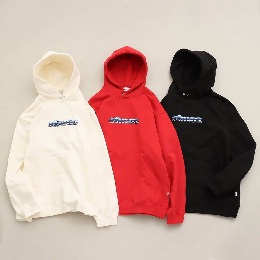 Sports Lab by atmos OSAKAのインスタグラム：「. ↓↓↓ 12/2(SAT) RELEASE ATMOS FRONT LOGO HOODED SWEAT SHIRT MA23H-SW064-WHT/RED/BLK ¥13,200-(tax included) size : M / L / XL  #atmos #アトモス」