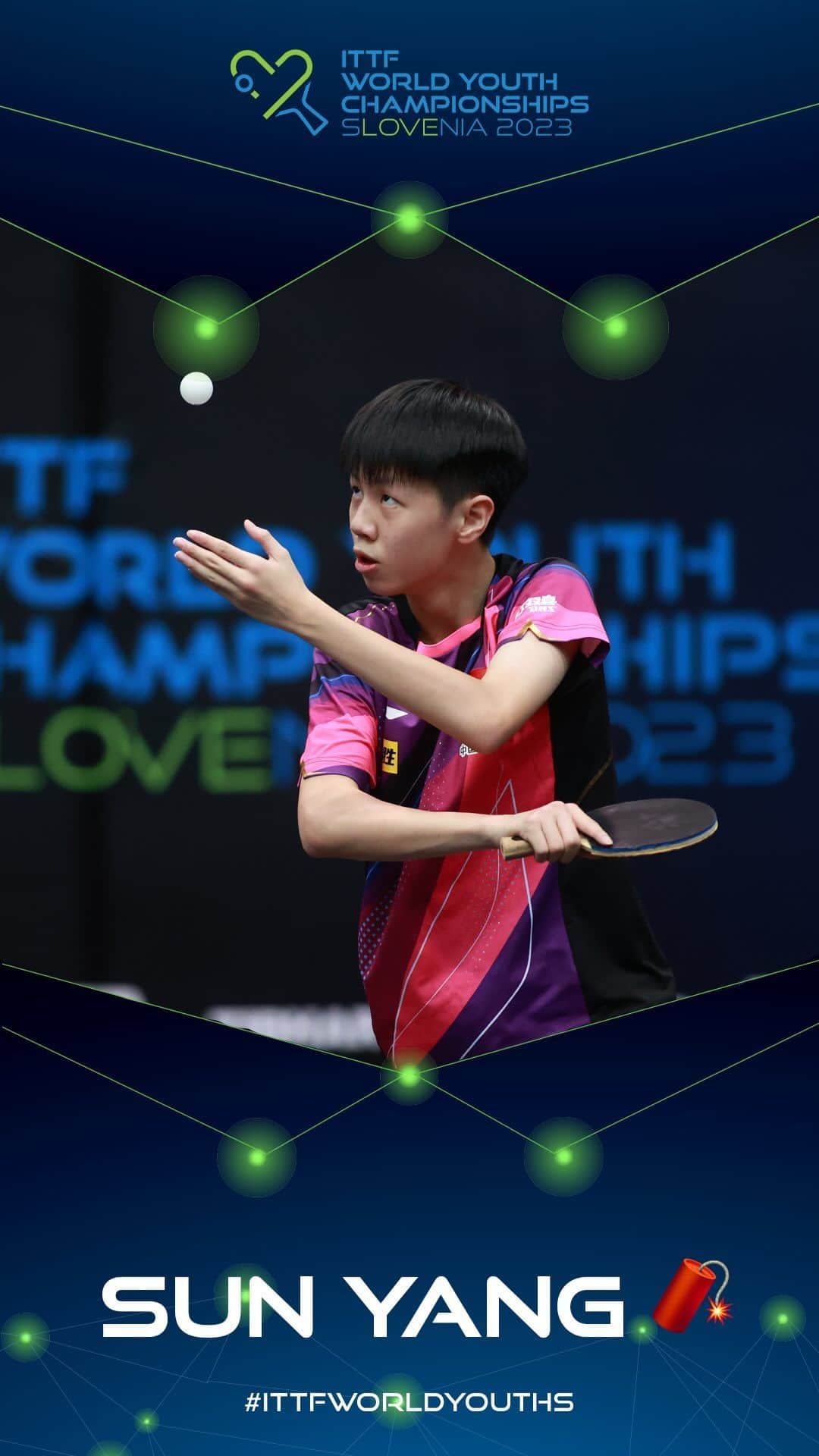 ITTF Worldのインスタグラム：「Firecracker of a rally on #ITTFWorldYouths Table 3 won by Sun Yang 🧨  More spicy action is LIVE now 👉 youtube.com/WTTGlobal」