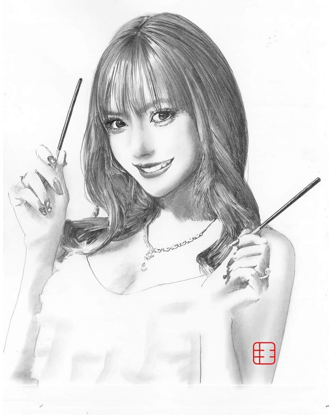 葉月芽生のインスタグラム：「鉛筆のはづめい✏️🩶  たくさん書いてくれて嬉しい🙏♡ ありがとうございます @ky13600313」