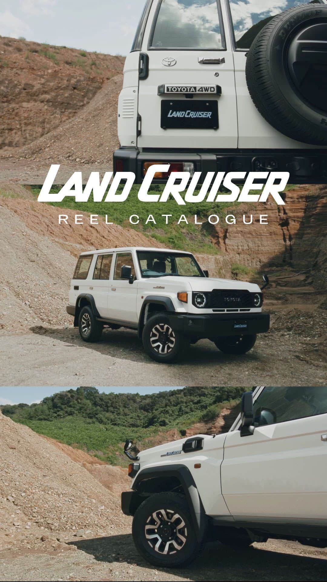 TOYOTAのインスタグラム：「LAND CRUISER"70" REEL CATALOGUE  ※許可を得て撮影を実施しています。  #TOYOTA #トヨタ #ランドクルーザー #LANDCRUISER #ランクル #ランクル70 #トヨタグラム #リールカタログ​ #videotips #creative #creativevideo #filmmakers #reels」