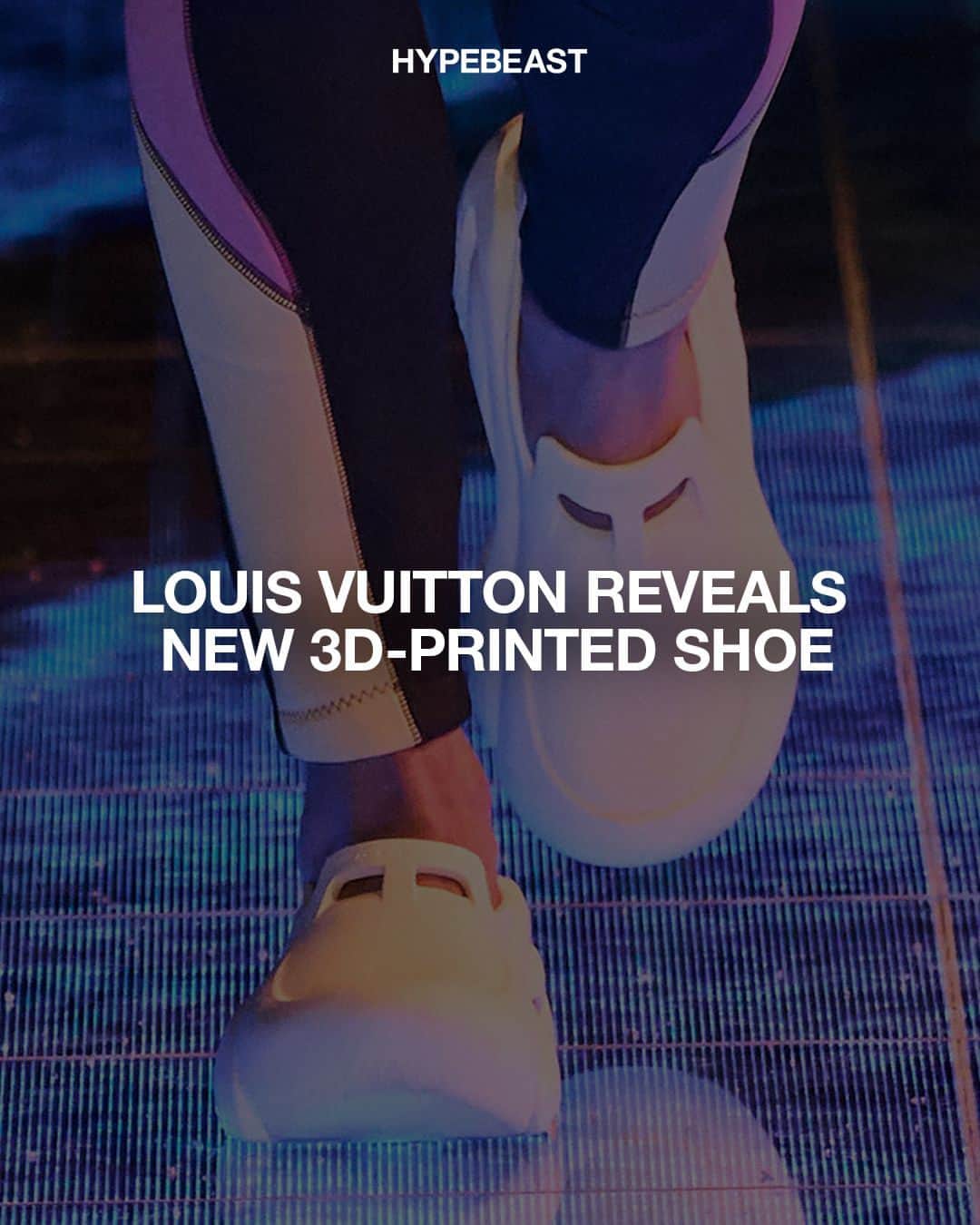 HYPEBEASTのインスタグラム：「@louisvuitton’s Pre-Fall 2024 runway in Hong Kong yesterday unveiled more of what's to come for @pharrell's tenure as men’s artistic director for the French fashion house.⁠ ⁠ Between statement-making accessories and logo-clad ready-to-wear, the designer sent a 3D-printed sneaker, crafted by @zellerfeldofficial, down the Avenue of Stars, proving that innovation resides among his top priorities for the brand. Mathias Patillon, (@office2143), who leads footwear design at LV, shared a close-up image of the shoe to his Instagram, revealing the title of the silhouette to be the LV COBRA.⁠ ⁠ The slip-on represents a breakthrough for 3D-printing technology, with a mixed-textured finish that subtly blends soft mesh and smooth faces on a single design. Moreover, the signature LV Monogram flower motif and the brand’s newer iconography appear etched into the silhouette while several upper air vents allow for breathability while in use. On the runway, the design was revealed in two colorways: one in off-white and another in black.⁠ ⁠ No release dates have been shared yet but stay tuned for more info.⁠ Photo: Mathias Patillon」