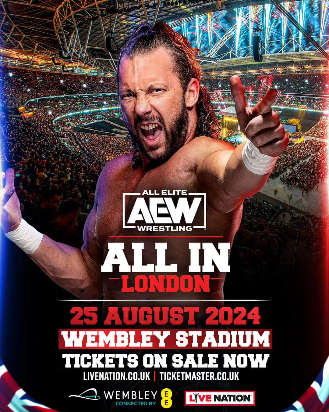 In 2018, @kennyomegamanx was ALL IN. THIS SUNDAY, Kenny Omega is ALL IN  LONDON! Kenny joins @hangmanadampage 0& @ibushi_kota521 to take