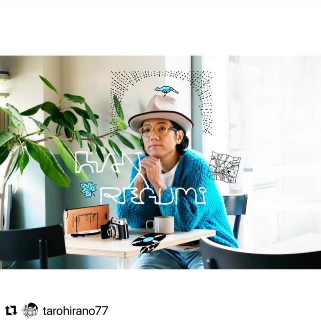 ハナレグミのインスタグラム：「. #Repost @tarohirano77 with @use.repost ・・・ ハナレグミのアーティスト写真を撮影。ジェリーの線画付き！色んな事が積み重なってこの日この場所に集まれたメンバー。散らばってた全ての伏線を回収する日。気持ちよかったな。 これからのハナレグミの音楽とタカシくんの写真活動。楽しみだよ。そこに少しでも関われること、凄く嬉しい。」