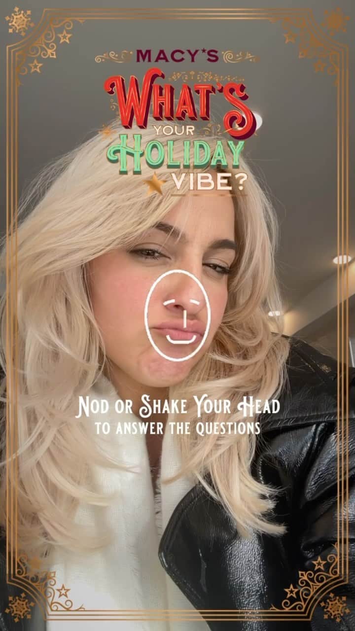 Macy'sのインスタグラム：「Holiday Vibe Check—get into the spirit when you try our new AR lens. Here’s @deannagiulietti’s holiday vibe! Go to our effects tab or tap link in bio to try.」