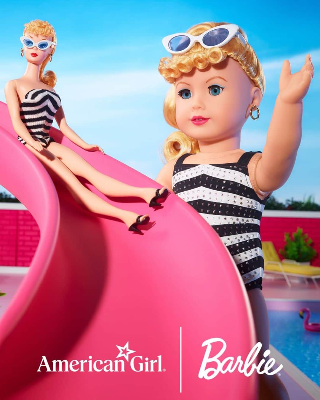 バービーのインスタグラム：「She’s got big shoes to fill! This collector doll is inspired by the Barbie that started it all in 1959. 🕶🦩💖」
