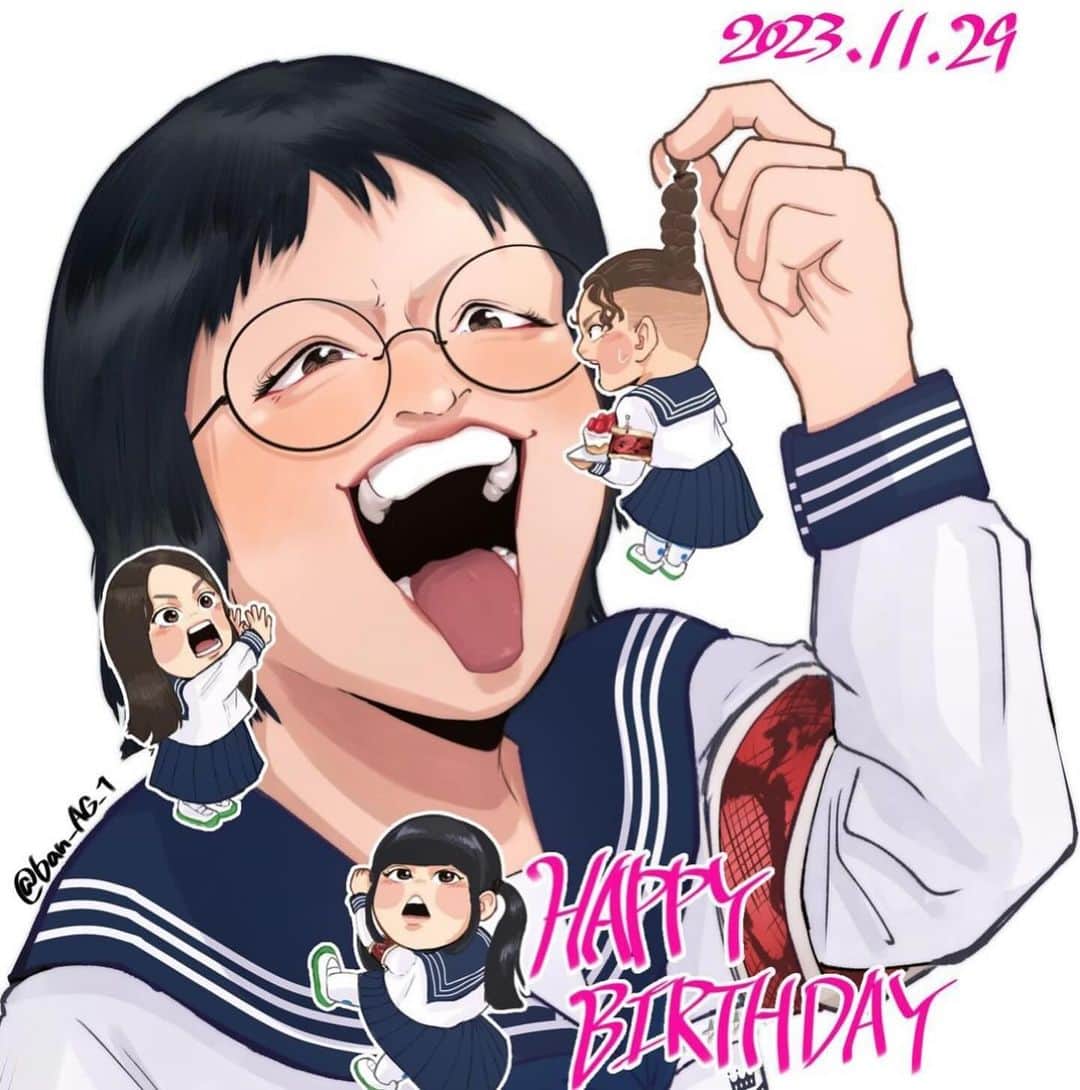 SUZUKAさんのインスタグラム写真 - (SUZUKAInstagram)「YEAH🎂 #atarashiigakko_art 💋 22✌🏻✌🏻 🤭🤪 Let's GOOD🤞🏻🤞🏻」12月2日 1時02分 - suzuka_leaders