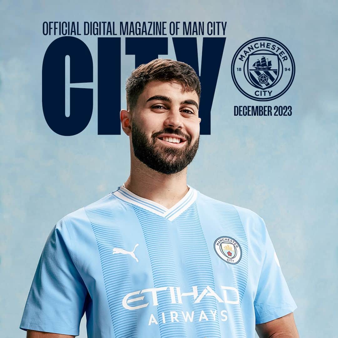マンチェスター・シティFCのインスタグラム：「The December edition of our official digital magazine is out now! 🙌 🩵 @josko_gvardiol  on his first 6 months at City  ⚽️ A feature with @deynacastellanos  🎵 @blossomsband interview  🥊 @campbellhatton  Q&A  ➕ Much more!   Link in bio to read 📖」