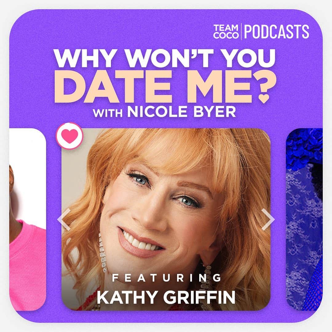 キャシー・グリフィンのインスタグラム：「Comedy icon Kathy Griffin joins Nicole on today’s #WWYDM! They discuss her past relationships, including dating Quentin Tarantino, and lying about her age to date Joey from NSYNC, and sleeping around with her students at the Groundlings. Listen at the link in bio.」