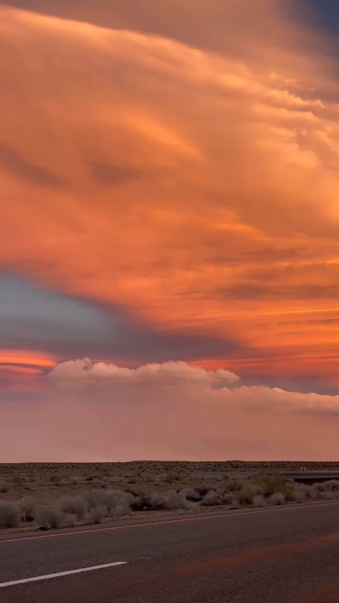 PicLab™ Sayingsのインスタグラム：「The beauty of California never ceases to amaze us - even on the middle of an empty highway. Sometimes the best parts of a road trip are pulling over for spontaneous sunsets like this. Do you agree?  🎥 @wyld.and.roam」