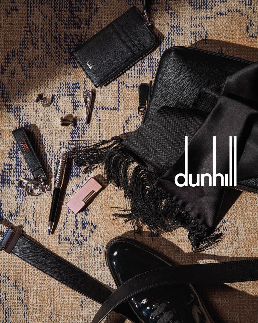 ダンヒルのインスタグラム：「Exquisite gifts for exceptional nights.  Discover perfect presents in dunhill’s range of sumptuous evening wear, accessories and leathergoods in-store and online at dunhill.com  Photographed by @thurstanredding  Styled by @stuartvwilliamson」