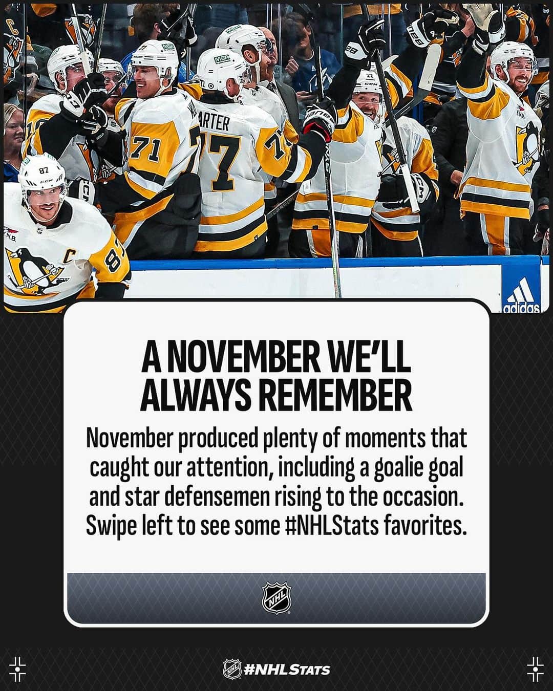 NHLさんのインスタグラム写真 - (NHLInstagram)「Come with us on a walk through a November we'll always remember. #NHLStats 🚶🏻」12月2日 4時46分 - nhl