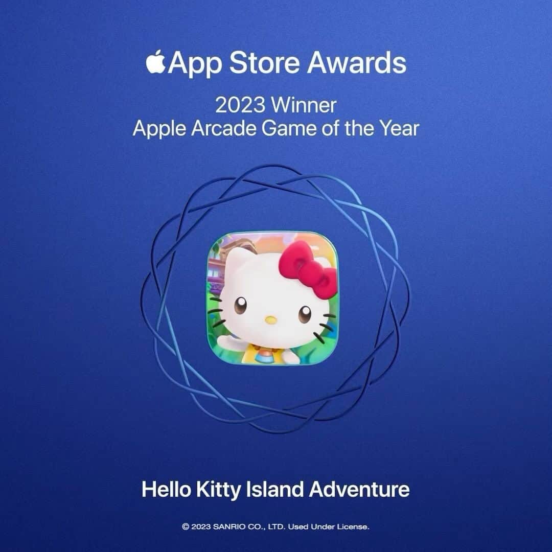 Hello Kittyのインスタグラム：「✨GAME OF THE YEAR 🎉✨ Thanks to all of our friends, Hello Kitty Island Adventure won Apple Arcade Game of the Year! ⁠ ⁠ Stay tuned for more fun coming to the island soon! 🏝️」