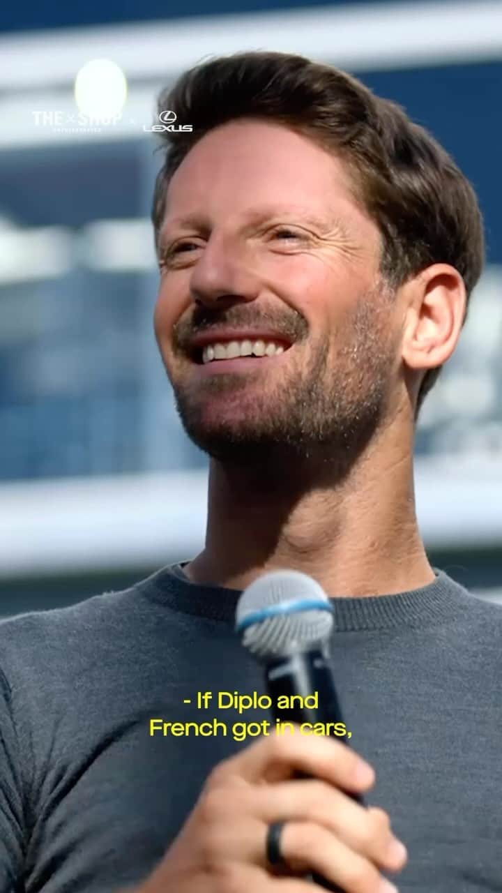 ロマン・グロージャンのインスタグラム：「Is it the driver or the car? 🤔🏎️  Watch @grosjeanromain explain his answer at #TheShop Live Tour in Las Vegas. @lexususa」