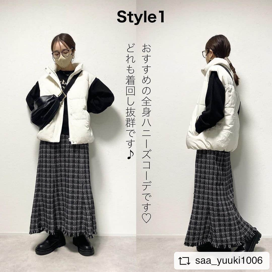 ハニーズ公式さんのインスタグラム写真 - (ハニーズ公式Instagram)「#Repost @saa_yuuki1006   • • • • • • @saa_yuuki1006 さんの投稿です。 素敵な投稿ありがとうございます。  • • • • •  ・ @honeysofficial さんの秋冬アイテムもめちゃくちゃ可愛いのでご紹介💕  ロゴニット、ダウンベスト、マーメイドスカート どれも着回しがきくこれからの季節におすすめなアイテムです😆🫶 ダウンベストは前回のハーフジップニットワンピースに合わせてたやつです❤️これほんとに可愛い🥹💕 他のカラーも可愛いのでぜひチェックしてみて下さい🥰  ✔︎ロゴニット ブラック/M 🏷636-31-1286  ✔︎ファイバーダウンベスト アイボリー/M 🏷673-45-8211  ✔︎マーメイドスカート クロ×オフ/M 🏷573-24-8737  …………………………………………………  #pr #honeys #ハニーズ #ハニーズコーデ #マーメイドスカート #ロゴニット #ダウンベスト #ママコーデ#ママファッション#大人コーデ#大人カジュアル#プチプラコーデ#プチプラファッション#おしゃれさんと繋がりたい#プチプラ好きな人と繋がりたい#男の子ママ#三兄弟ママ#ミディアムヘア」12月2日 9時42分 - honeysofficial