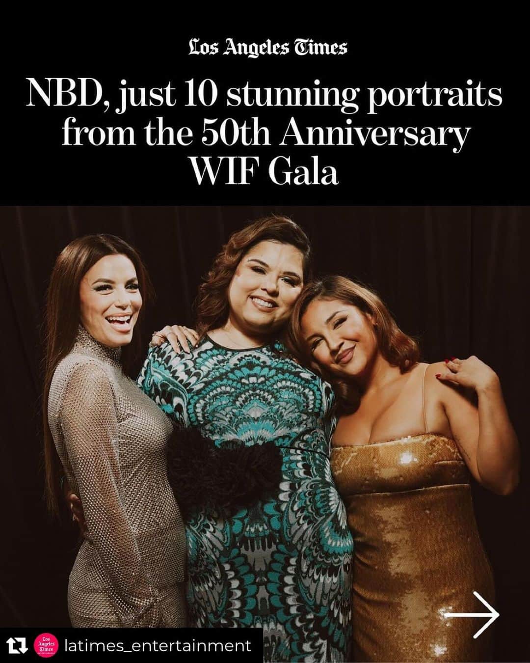 シャロン・ローレンスのインスタグラム：「Repost @latimes_entertainment  There was good reason to celebrate at Thursday night’s @womeninfilmla Honors.  In addition to recognizing an A-list of achievers, including America Ferrera, Yara Shahidi, Eva Longoria, Greta Lee, writer-director Celine Song and writer Linda Yvette Chávez of “Flamin’ Hot,” the night marked WIF’s 50th anniversary.  Founded as Women in Film, Los Angeles, in 1973, the organization has now spent half a century fighting for gender equity in the screen industries.  @evalongoria @annieggonzalez @lindayvettechavez @helloellephanta @americaferrera @lakebell @lilireinhart @sharonelawrence @dianamariariva and more stopped by the L.A. Times portrait booth, and Times photographer @jlcvisuals did the honors of immortalizing them in a symphony of light and pixels.  📸 @jlcvisuals   🙏🏻it’s a pleasure and source of pride being part of our @womeninfilmla legacy . Congrats to all the #womeninfilm who we celebrated last night , and thank you @latimes @latimes_entertainment #womeninfilmhonors  #wifhonors」