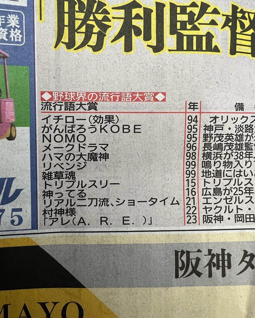 マグナム北斗のインスタグラム：「なんやかんや言うても、野球って人気あるやん。  ３年連続流行語大賞やで。」