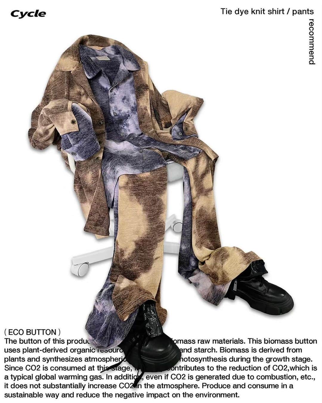 M.Y.O.Bのインスタグラム：「TIE-DYE KNIT SHIRT AND PANTS」