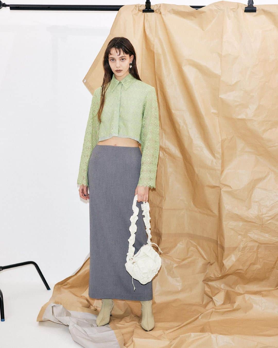 マウジーのインスタグラム：「MOUSSY 2024 Spring 12.1.fri PRE-ORDER START  ・GEOMETRIC LACE CROP SHIRT(010HSS30-0100) ・I LINE MAXI SKIRT(010HSS30-1780)  ・FRONT BUTTON FRILL KNIT TOP(010HS270-0550) ・CROSS GATHER SKIRT(010HSS30-0150)  < 2024 Spring PRE-ORDER> 2023.12.1 fri ~ 2023.12.7 thu @SHELTTERWEBSTORE 期間中のお求めで対象アイテムが10%OFFに。 さらに送料無料、マイル10%還元も。  #MOUSSY」