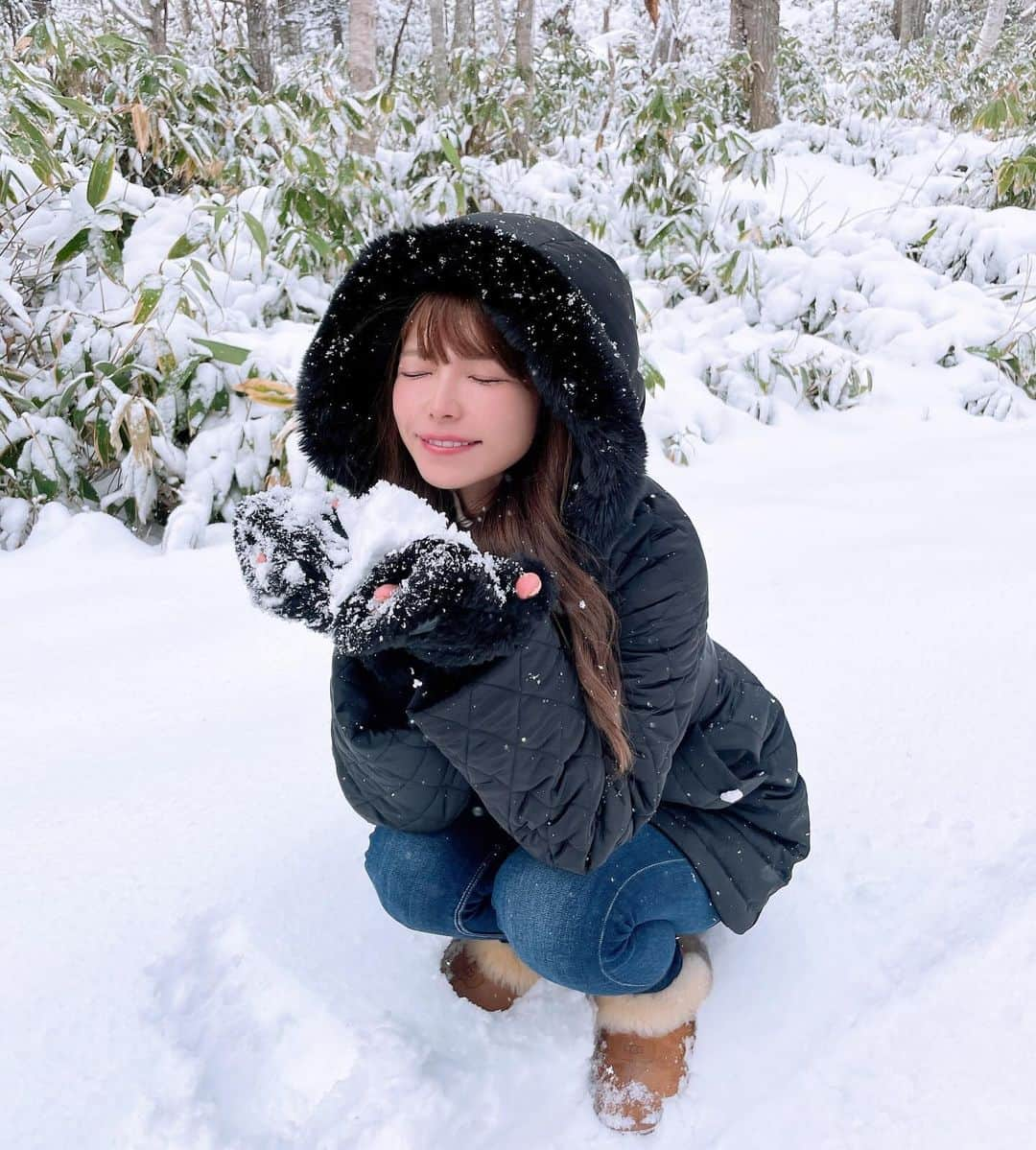 上原亜衣のインスタグラム：「⛄️❄️❄️❄️」