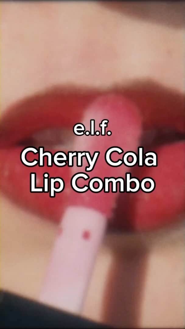 e.l.f.のインスタグラム：「A lip combo as sweet as Cherry Cola! 🍒🥤   Get the Cherry Cola Lip look: 💋 Step 1: Line outermost part of lips with ✨NEW✨ Cream Glide Lip Liner in Dark Cocoa ($2) 💋 Step 2: Line mid-lips (inside the Dark Cocoa) with ✨NEW✨ Cream Glide Lip Liner in Red Receipt ($2) 💋 Step 3: Finish it off by swiping on ✨NEW✨ Glow Reviver Lip Oil in Red Delicious ($8)  Tap to shop this juicy lip combo! 😍 Available now on elfcosmetics.com and the e.l.f. app 🛍️   #elfcosmetics #eyeslipsface #elfingamazing #crueltyfree #vegan」