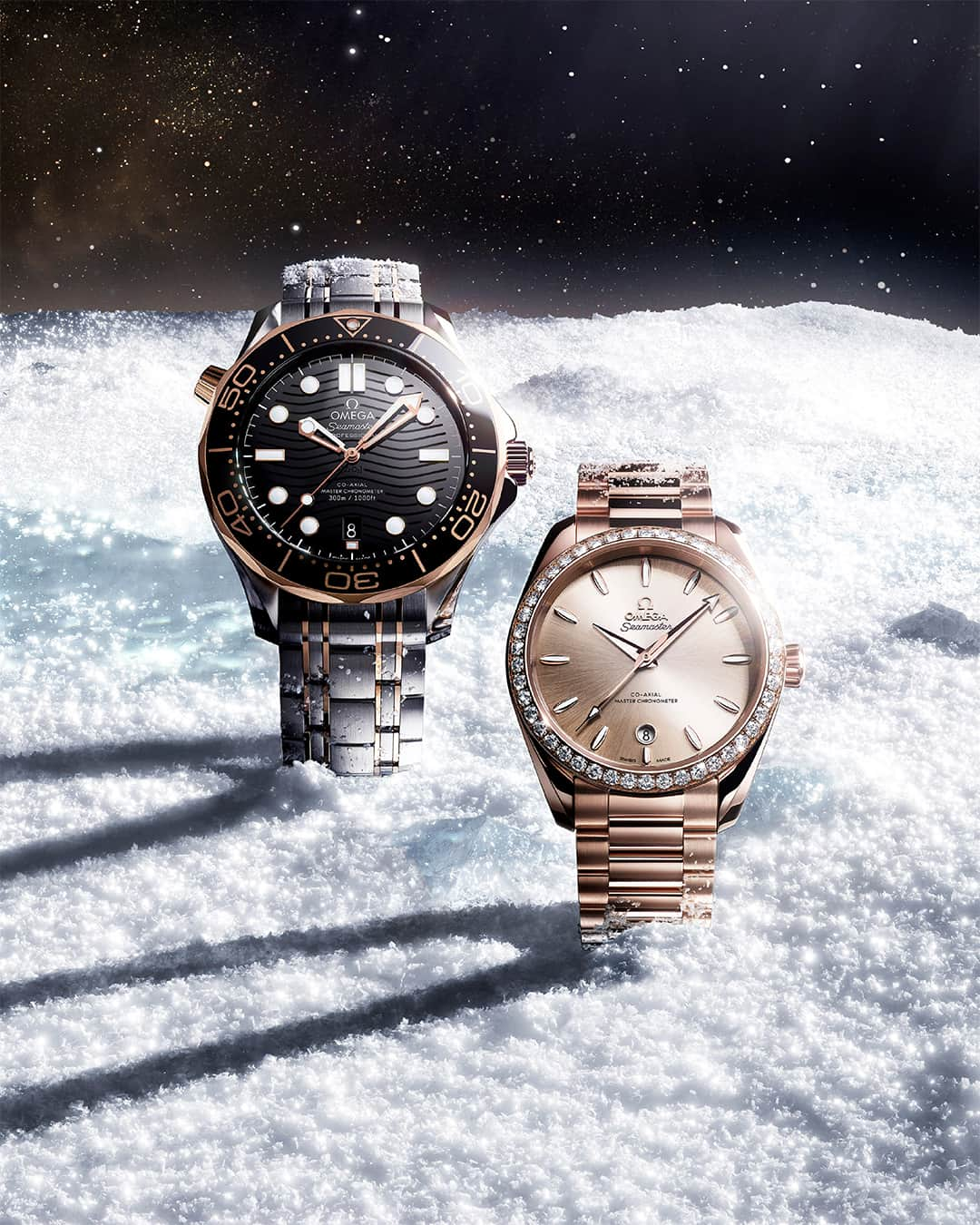 オメガさんのインスタグラム写真 - (オメガInstagram)「Our seahorses have your festive season wrapped up. The Seamaster Aqua Terra Shades in 18K Sedna™️ Gold and the Seamaster Diver 300M in steel and 18K Sedna™️ Gold.  #OMEGA #OMEGACelebration #Seamaster」12月3日 1時00分 - omega