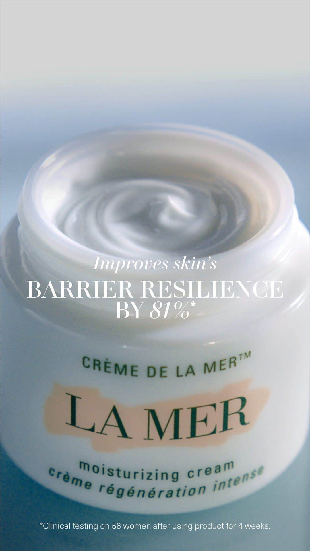 ドゥラメールのインスタグラム：「Icons only.   Often imitated, never duplicated – our category-defining Crème de la Mer is synonymous with rejuvenating moisture.   In hours, skin feels firmer, looks smoother and more radiant*  In 2 weeks, improves skin’s barrier resilience by 81%**  In 4 weeks, begins to repair the look of lines on the forehead, wrinkles between the eyebrows and folds around the mouth***   #LaMer #LaMerSkincare #CremedelaMer *Clinical testing on 31 women after using product once.  **Clinical testing on 42 women after using product for 2 weeks.    ***Clinical testing on 56 women after using product for 4 weeks.」
