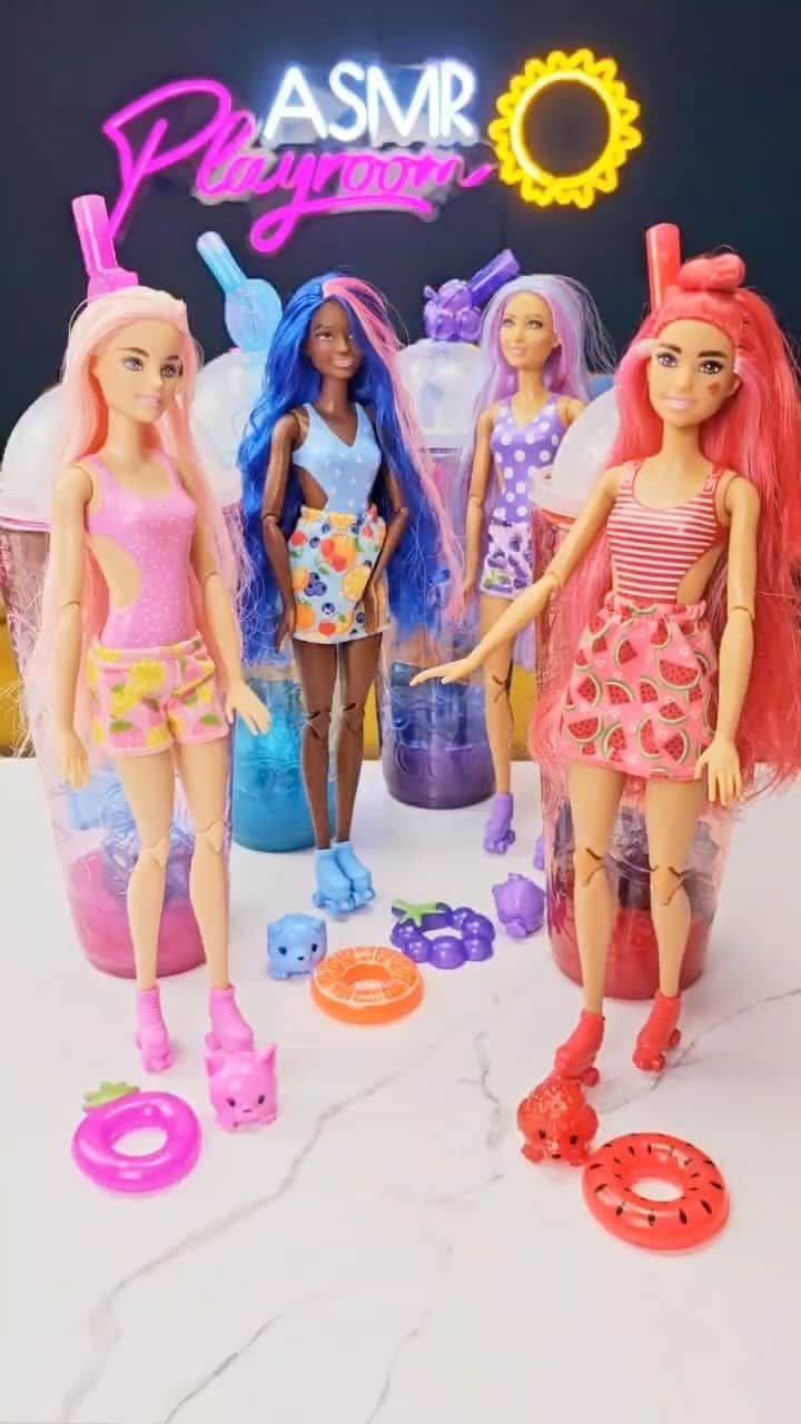 バービーのインスタグラム：「Ready, set, pop✨🧋 Come unbox the new #Barbie Pop Reveal with us and @asmrplayroom! #ASMR #Unboxing」