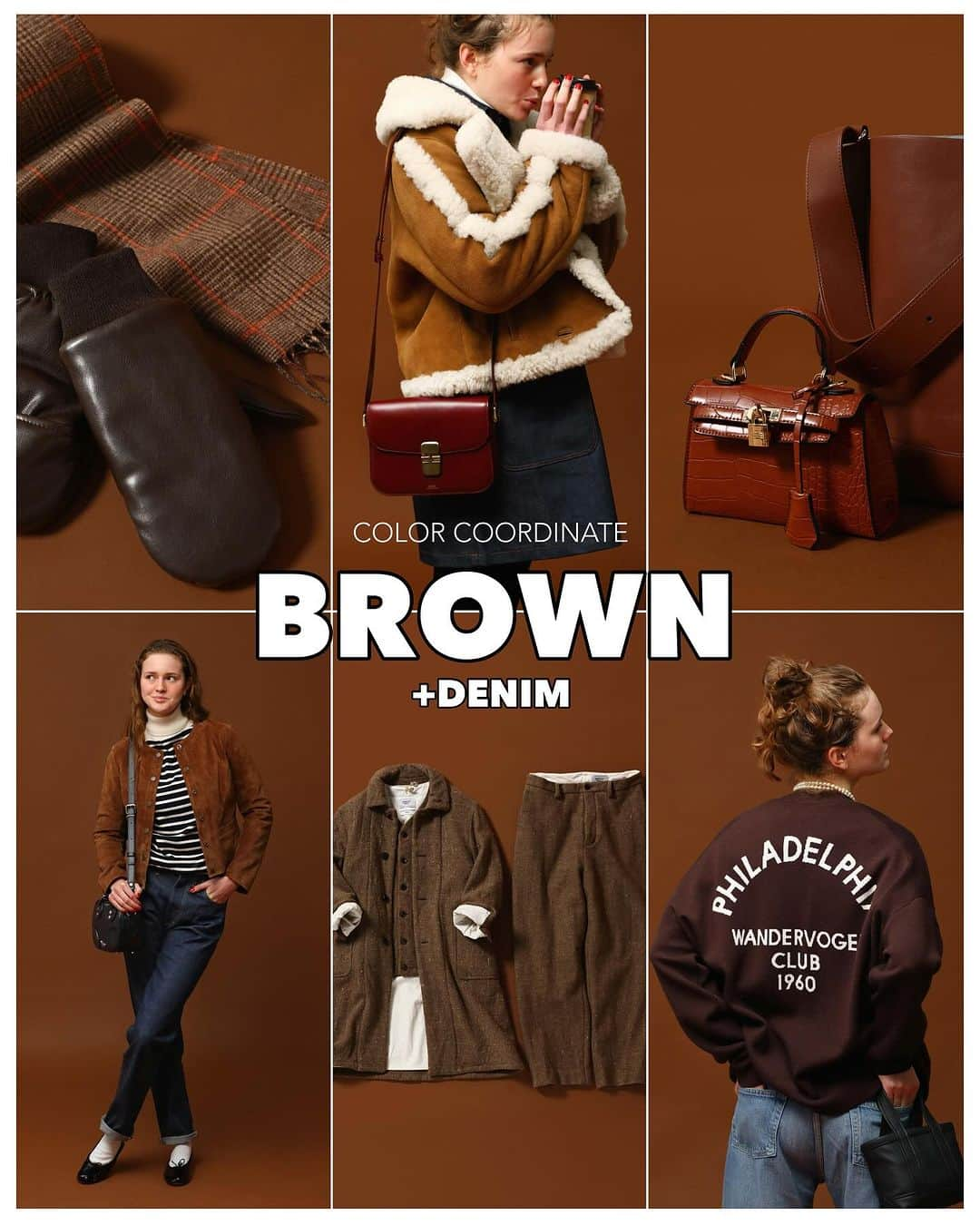 CLUÉLmagazineのインスタグラム：「. BROWN＋DENIM 「《ブラウン》とデニムの最強タッグ👖🤎」  こっくりとした秋冬のブラウンに似合うのは、いつものデニムだったりして。クラシックにもモダンにも、ガーリーにもボーイッシュにもマッチするから頼もしい。 こなれたスタイルを体現するなら、このタッグで間違いない！  from vol.95 ・・・・・・・・・・・・・・・・・・・・・・・・・・・  #cluel #クルーエル #cluelmagazine #クルーエル女子 #fashion #ファッション好き #ファッション雑誌 #おしゃれ #グッドガール #冬コーデ #ブラウンコーデ #denim #デニム #デニムコーデ #ボーダーが好き #スウェットコーデ #ニット #ムートンジャケット #セットアップ #ボーイッシュ女子 #シンプルが好き  こちらのアカウントもフォローしてね！ @cluel_homme @navys_magazine」