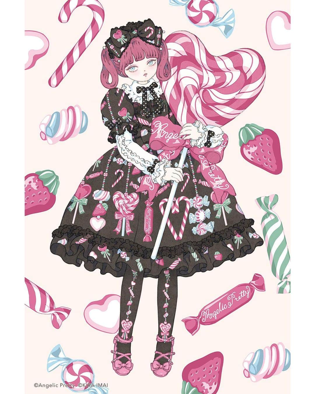 今井キラさんのインスタグラム写真 - (今井キラInstagram)「Angelic Pretty「Candy Ornamentポストカード」のイラストを担当させて頂きました🤍 ⁡ ⁡ #angelicpretty #ロリータファッション #ロリータ」12月2日 18時49分 - kiraimai