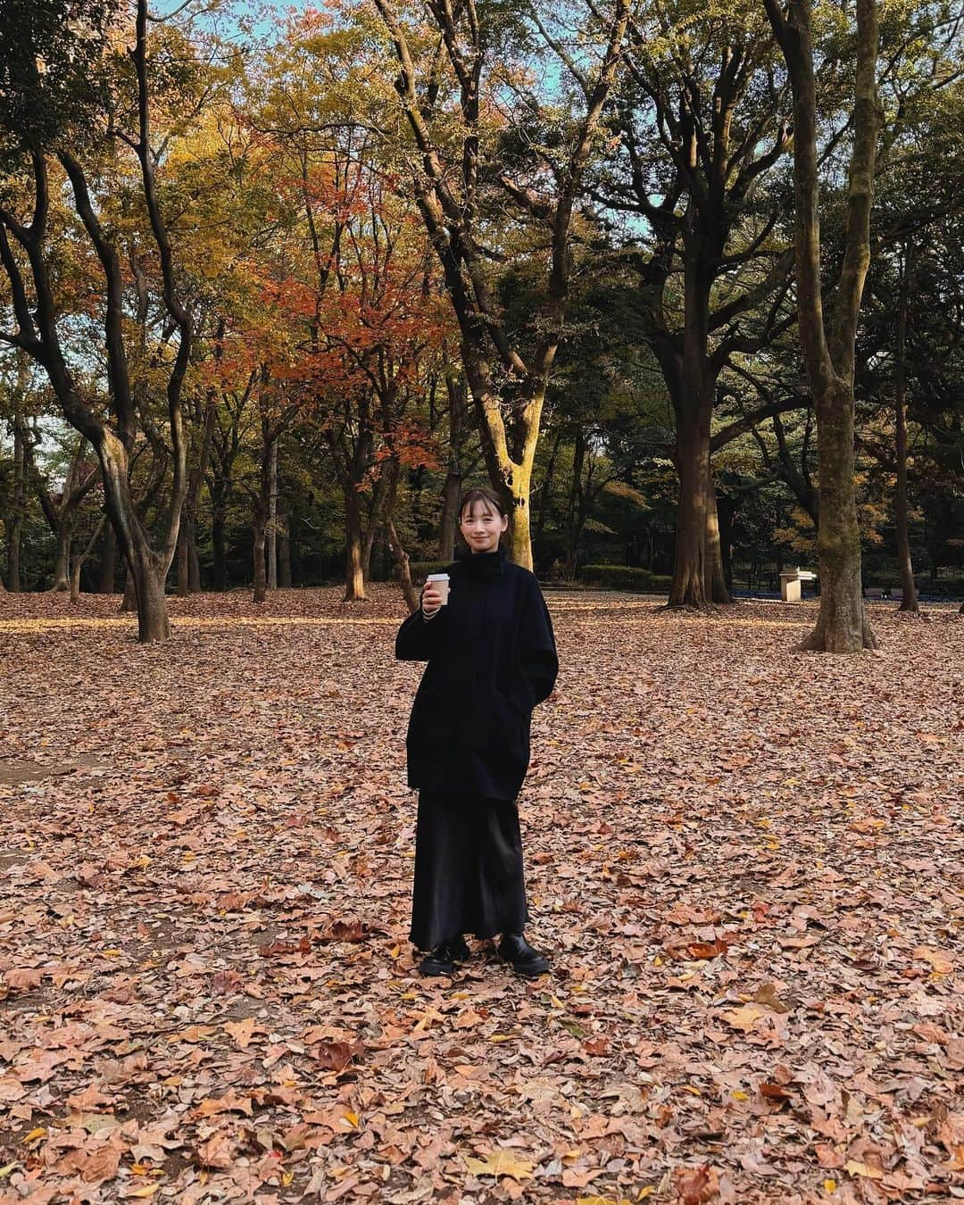 のインスタグラム：「・ お散歩🚶‍♀️ 葉っぱが綺麗に染まっている武蔵小山の公園🍁  #紅葉」