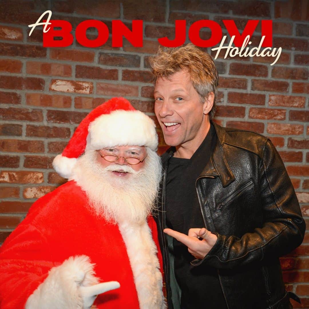 Bon Joviのインスタグラム：「Enjoy our new “A Bon Jovi Holiday” playlist as your soundtrack to this first December weekend! Listen on @spotify or @youtube - links in bio. ✨🎁」