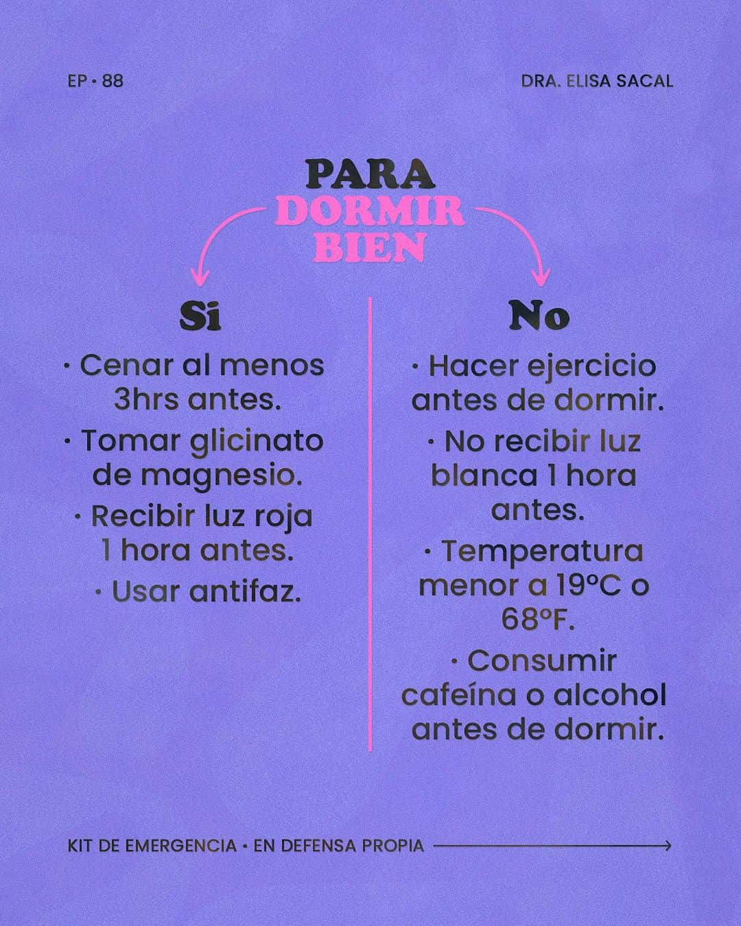 Erika De La Vegaさんのインスタグラム写真 - (Erika De La VegaInstagram)「Estadísticamente solo el 6% de las personas conscientemente cuestiona cuántas horas duermen. La semana pasada la doctora @dra.elisasacal nos compartió todos los mitos, herramientas y buenos hábitos para cambiar y mejorar nuestra calidad del sueño, porque no es solo lo que haces antes de dormir, sino también lo que haces durante el día que puede o no afectar tu sueño.  Comparte esta información con todo el que la necesite y aprende mucho más en el episodio completo disponible en todas las plataformas de audio: spotify, google podcasts, apple podcasts, amazon music y en mi canal de youtube.  #ErikaDeLaVega #podcast」12月3日 7時50分 - erikadlvoficial