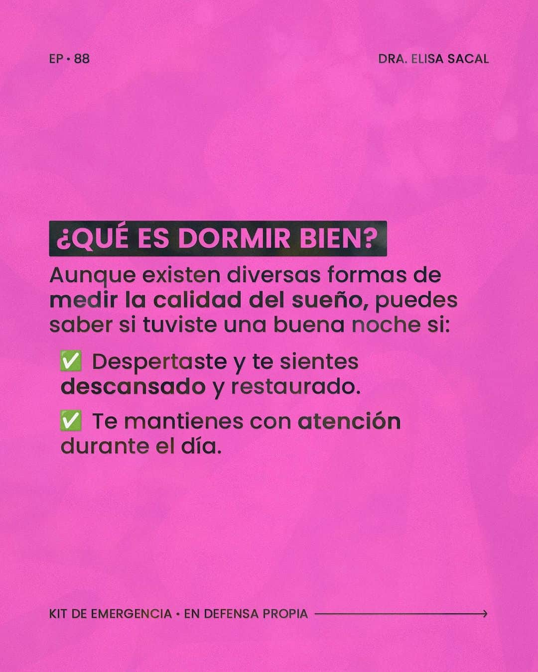 Erika De La Vegaさんのインスタグラム写真 - (Erika De La VegaInstagram)「Estadísticamente solo el 6% de las personas conscientemente cuestiona cuántas horas duermen. La semana pasada la doctora @dra.elisasacal nos compartió todos los mitos, herramientas y buenos hábitos para cambiar y mejorar nuestra calidad del sueño, porque no es solo lo que haces antes de dormir, sino también lo que haces durante el día que puede o no afectar tu sueño.  Comparte esta información con todo el que la necesite y aprende mucho más en el episodio completo disponible en todas las plataformas de audio: spotify, google podcasts, apple podcasts, amazon music y en mi canal de youtube.  #ErikaDeLaVega #podcast」12月3日 7時50分 - erikadlvoficial