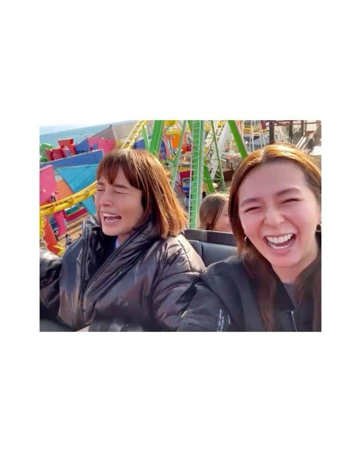 梨花 のインスタグラム：「絶景なんだよねーin Santa Monica 🎢年齢とともに怖くなるけど🫠 enjoy Life！」