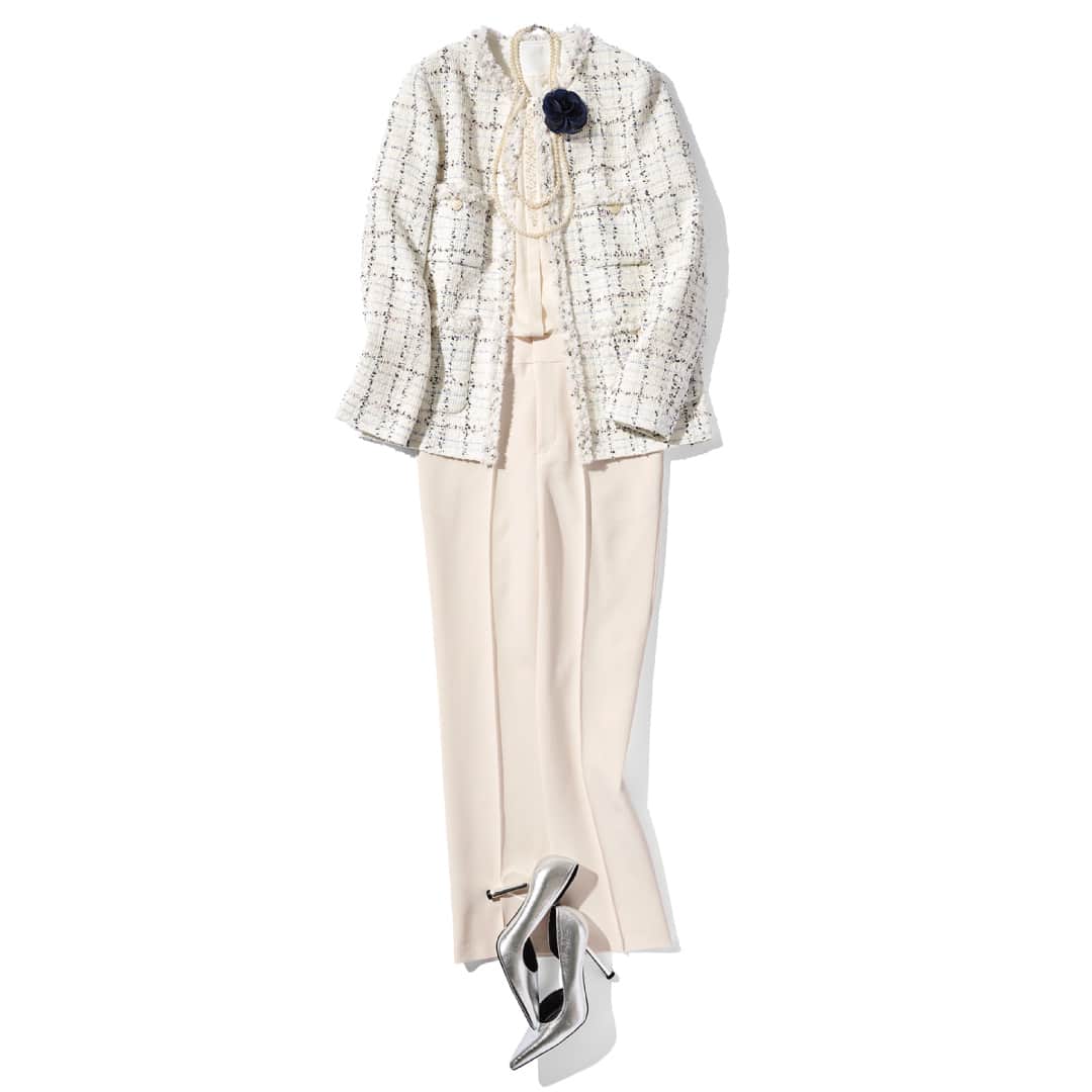 ANAYIさんのインスタグラム写真 - (ANAYIInstagram)「“Tweed” Coordination  交差し合う色と色、その組み合わせによって生まれる魅力は無限。 ブルーやホワイトなど、爽やかな季節に似合うクリーンなカラーで。  ＿＿＿＿＿＿＿＿＿＿＿＿＿＿＿＿  "Eternal Line 2024" 心に留めておきたい名場面とともに華を添える、美しく、しなやかな「ANAYI Eternal Line」   ＿＿＿＿＿＿＿＿＿＿＿＿＿＿＿＿  オンラインストアにて松島花さんの着こなすLOOOK BOOKが公開中。 店舗では、限定オリジナルノベルティやVISUAL BOOKもご用意しております。  ぜひご覧ください。  #ANAYI #アナイ #EternalLine2024_ANAYI #松島花 さん」12月3日 12時00分 - anayi_official