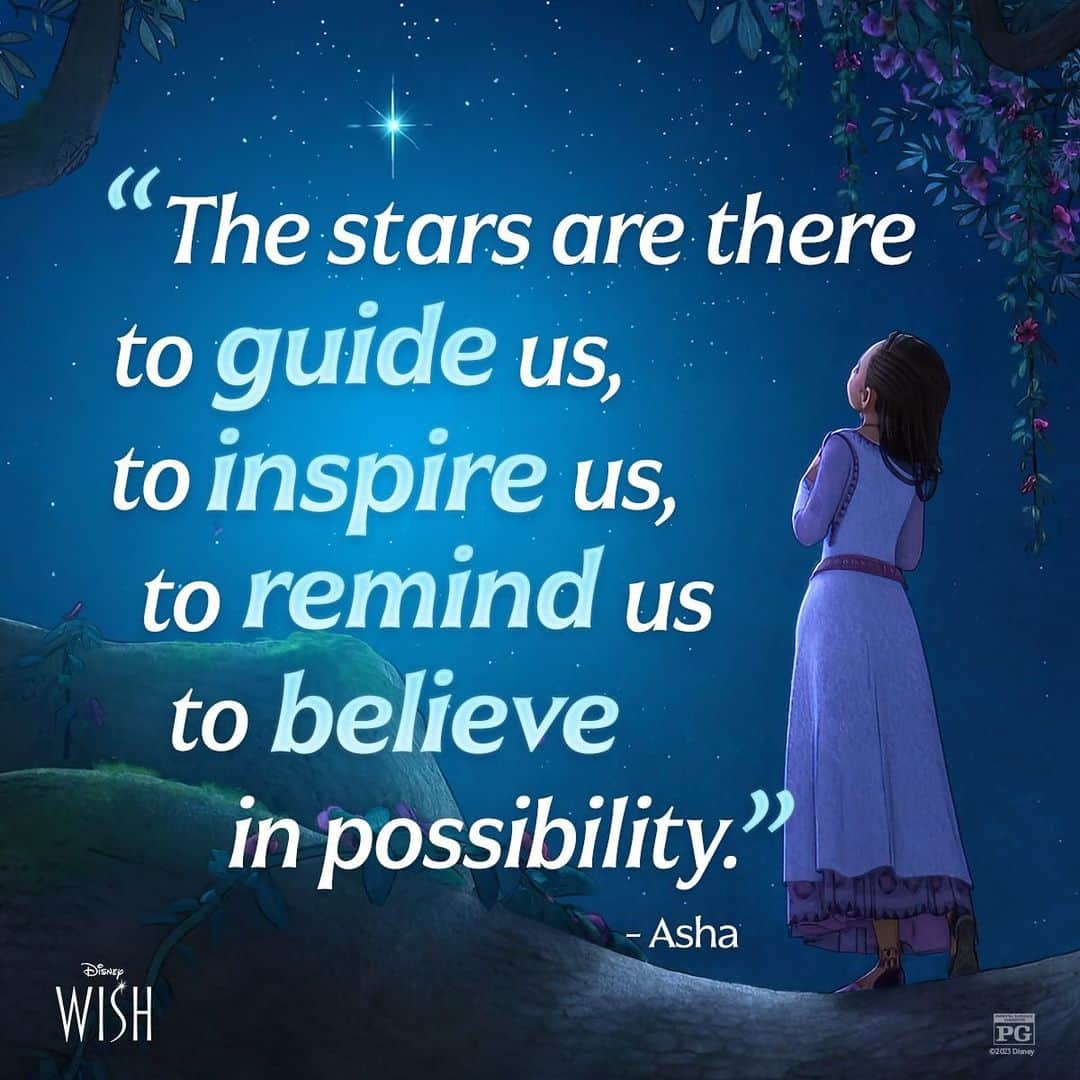 ウォルト・ディズニー・アニメーション・スタジオズのインスタグラム：「Asha believes in the possibility of a #Wish! 🌠 See Disney's #Wish now playing only in theaters.」